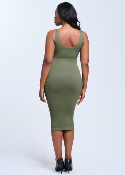 SnatchedKnit V-Neck Tank Midi Dress
