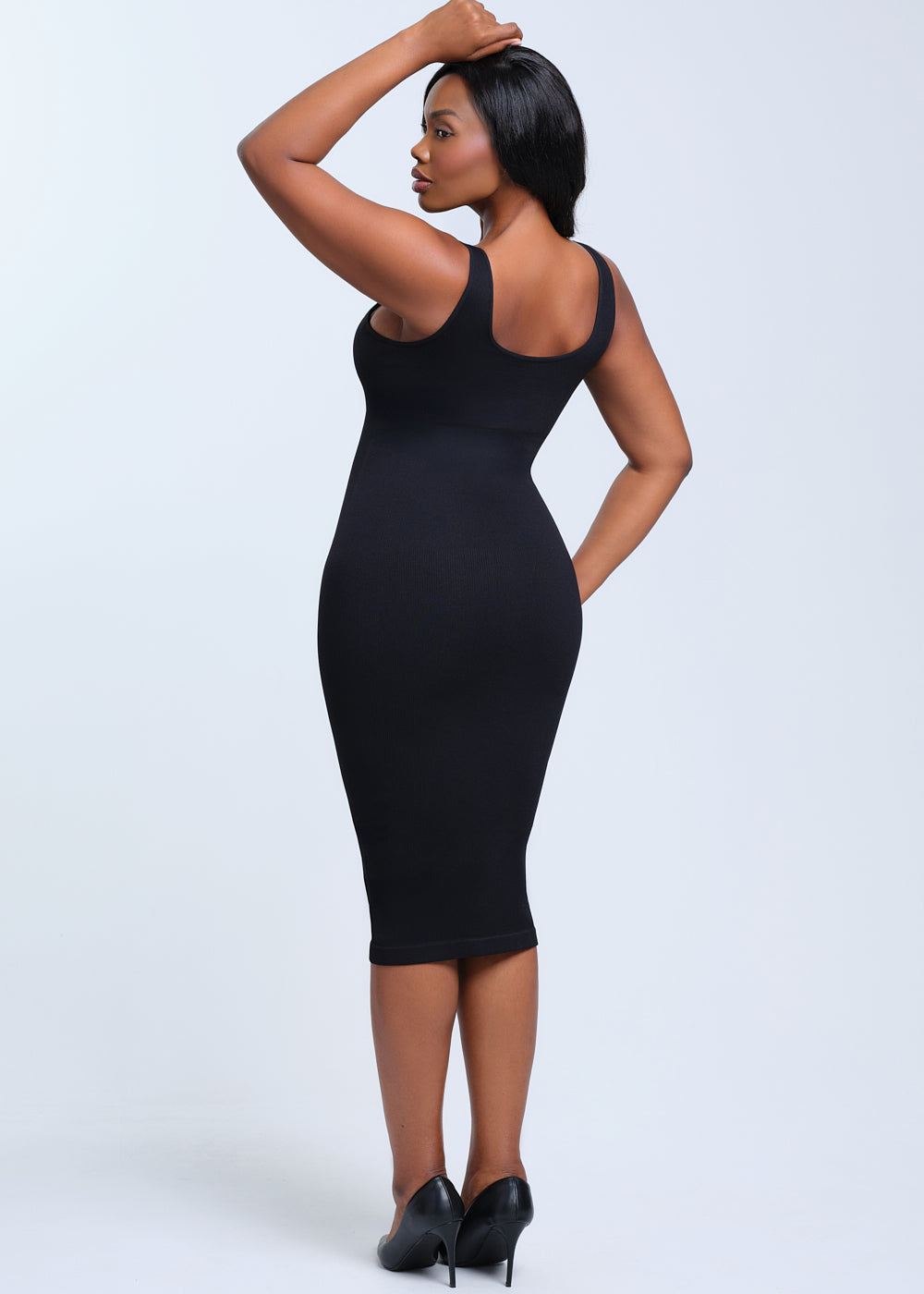 SnatchedKnit V-Neck Tank Midi Dress