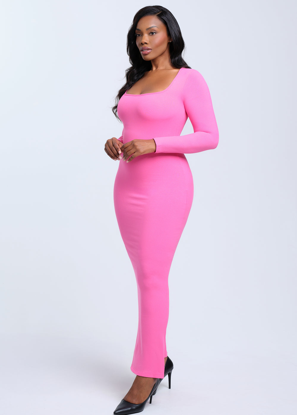 SecretSculpt Long Sleeve Midi Dress